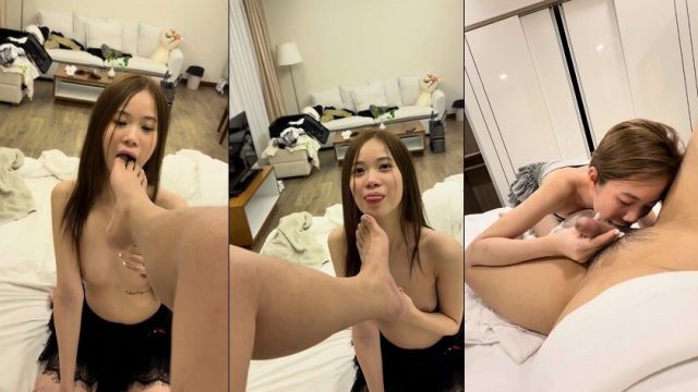 Chiếc lưỡi điêu luyện của bé liếm từ chân đến đít làm anh sướng tê người
